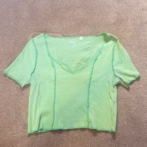 green v-neck pacsun t-shirt